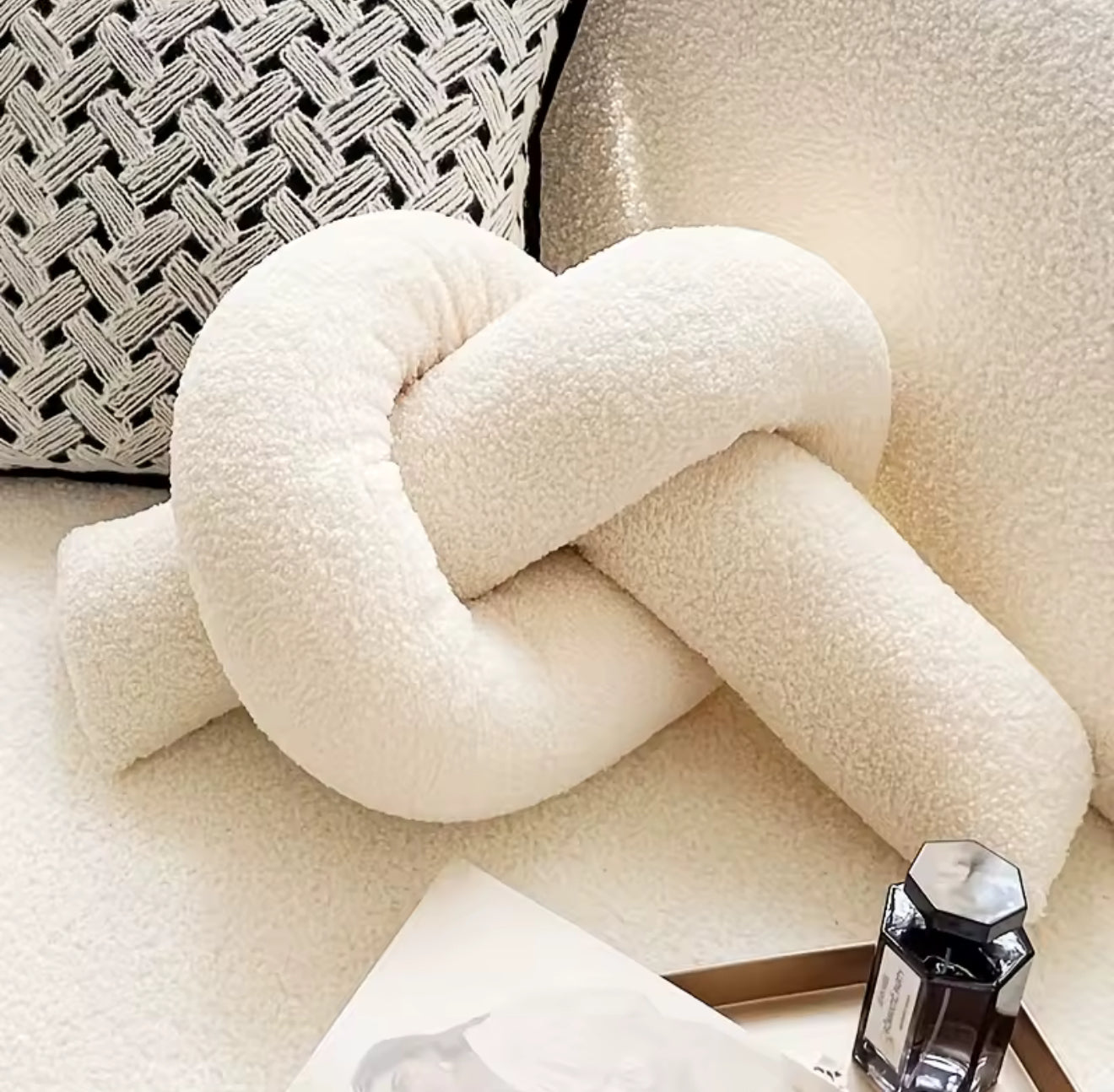 Knotted Plush Long Pillow