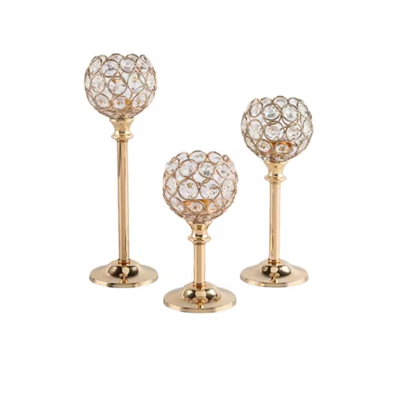 Golden Glass Candle Holder