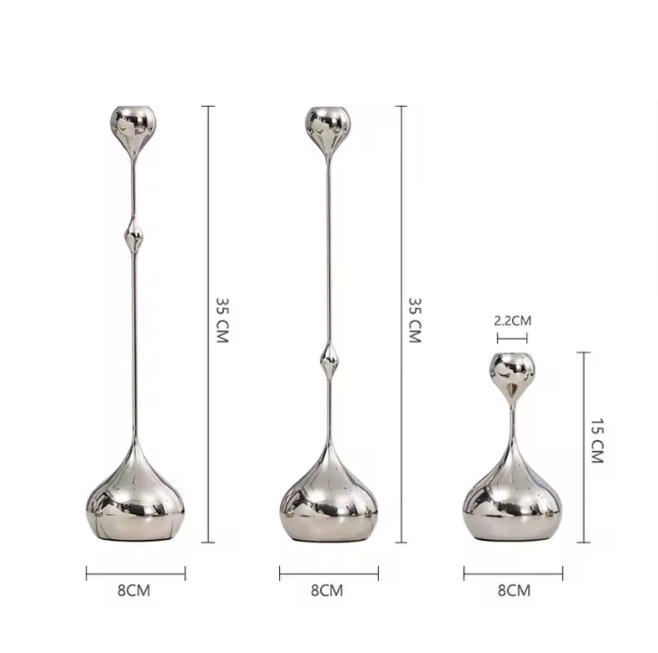 Silver Metal Candle Holder