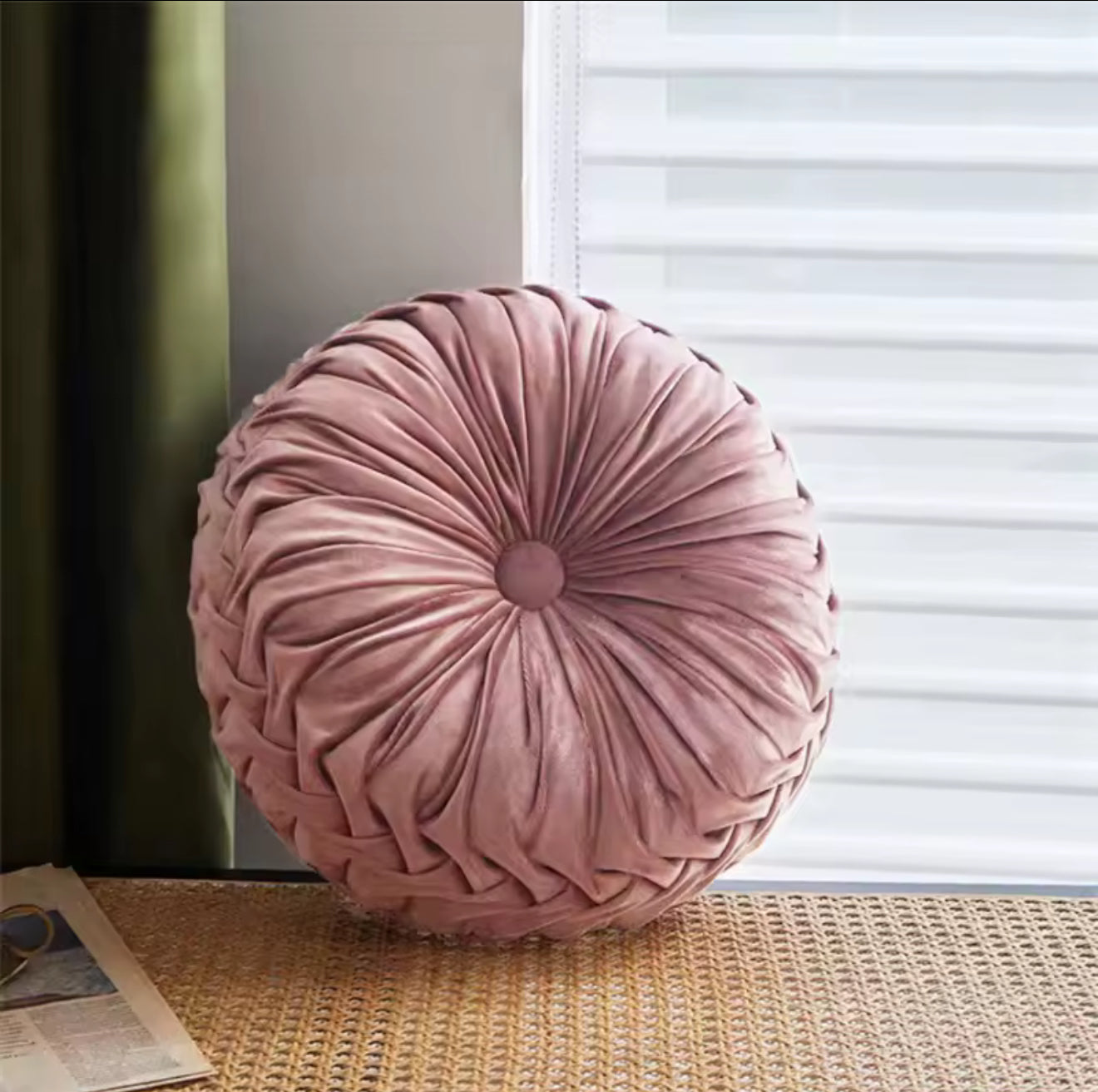 Handmade Pleated 3D Velvet Pumpkin Pillow