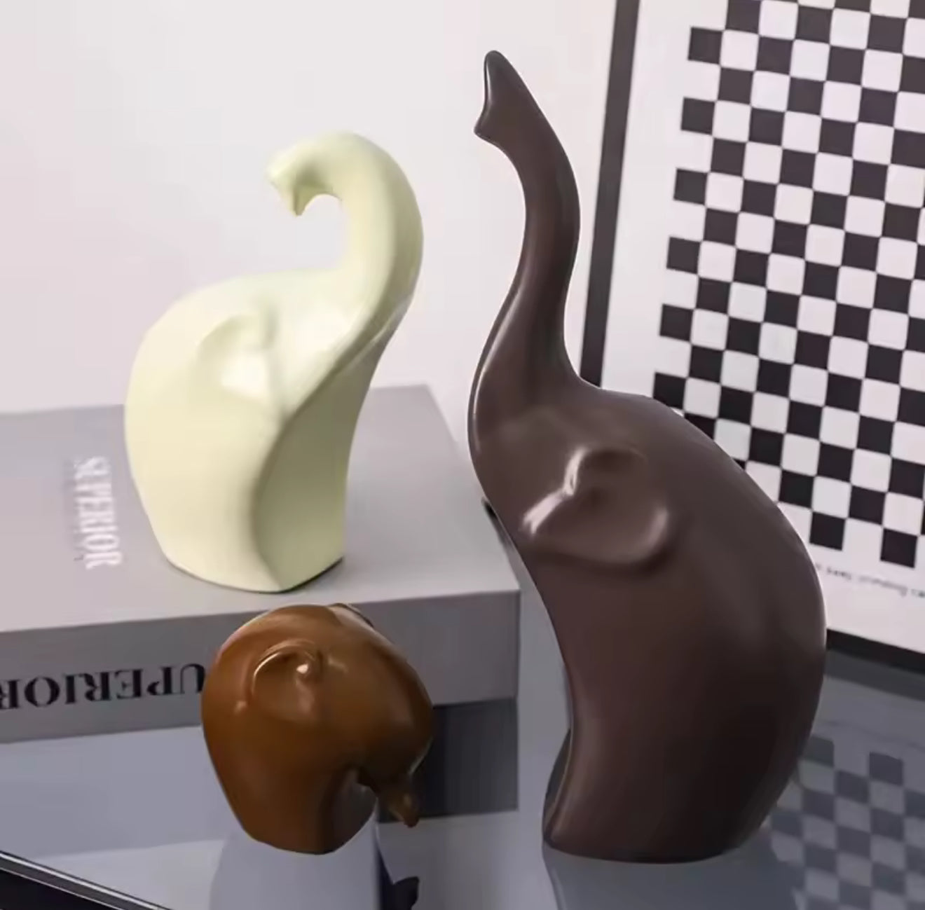 Nordic Elephant Family Sculpture Set