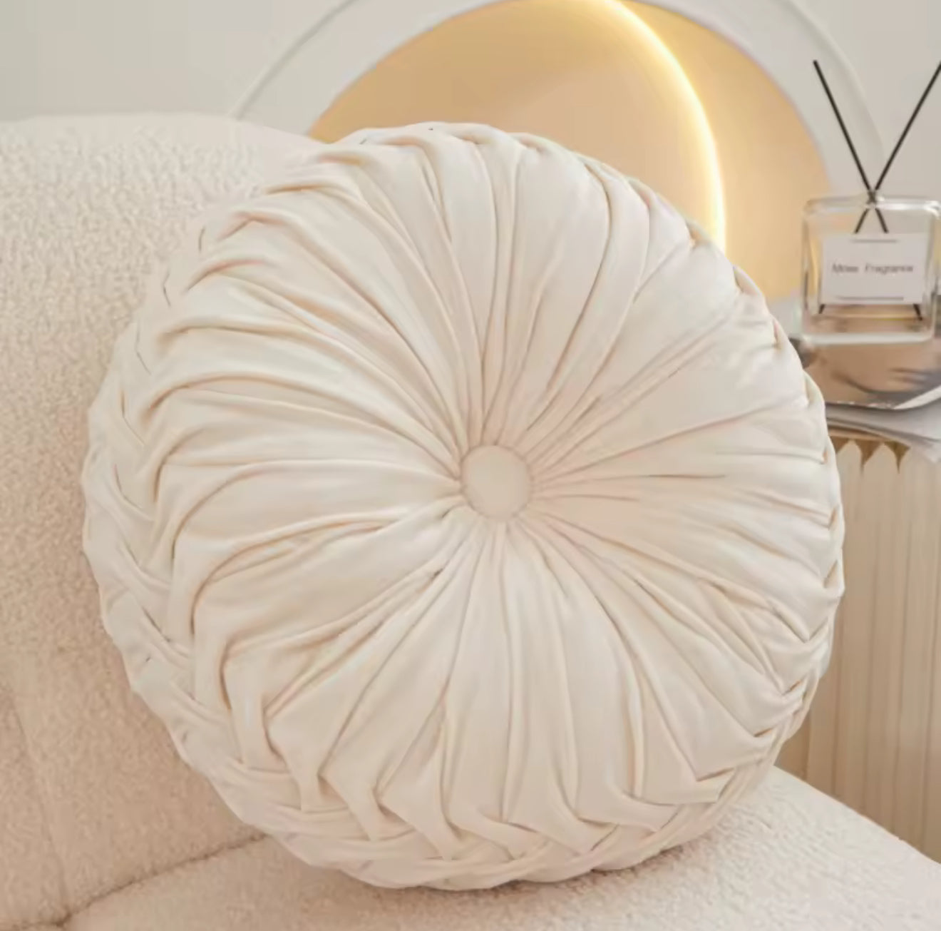 Handmade Pleated 3D Velvet Pumpkin Pillow