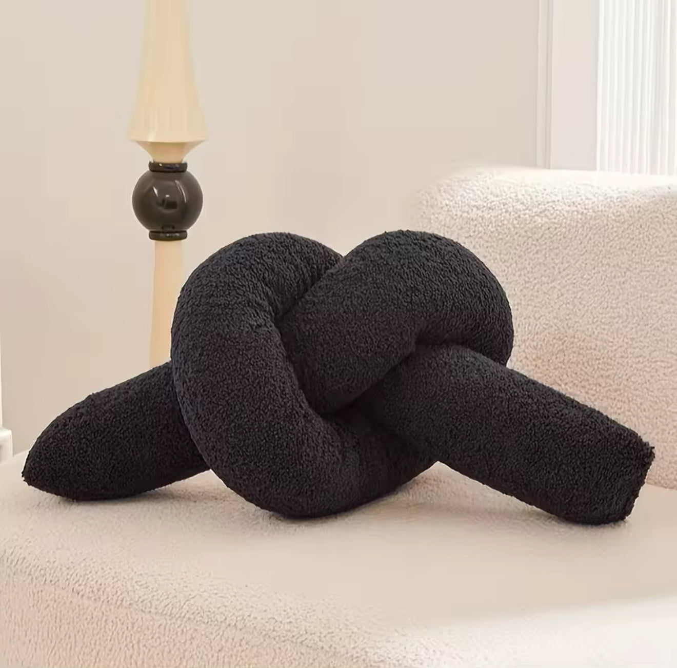 Knotted Plush Long Pillow