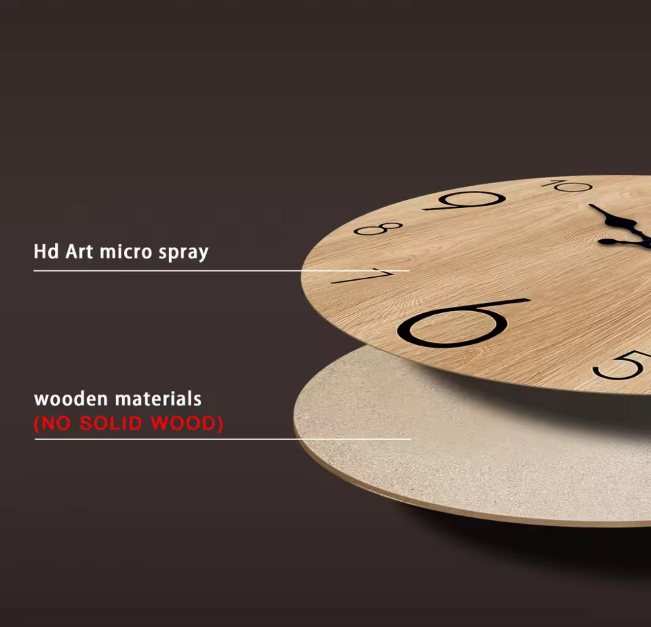 Modern Wood-Grain Pattern Wall Clock