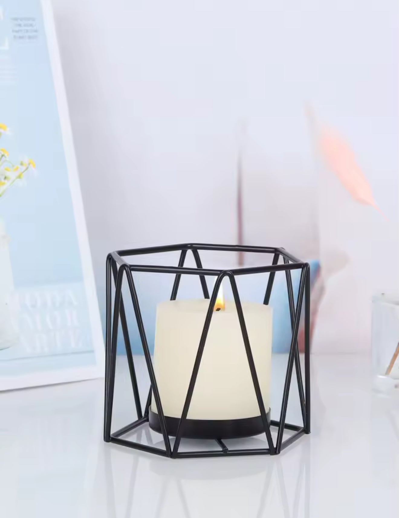 Creative Nordic Geometric Iron Candle Holder
