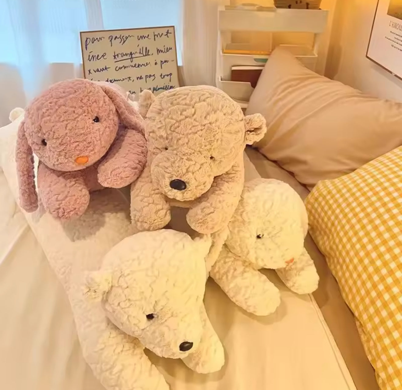 Large Rabbit & Bear Body Pillow