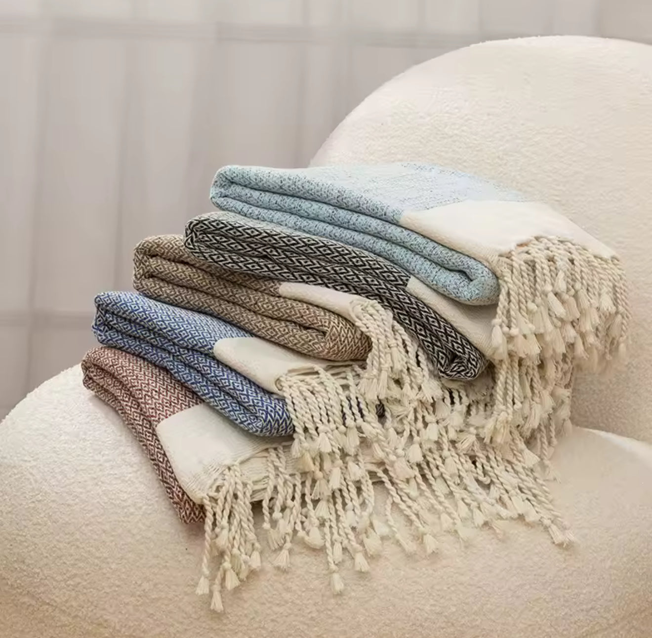 Turkish Checkered Throw Blanket