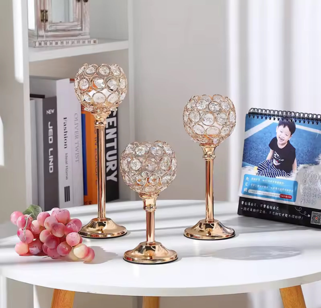 Golden Glass Candle Holder