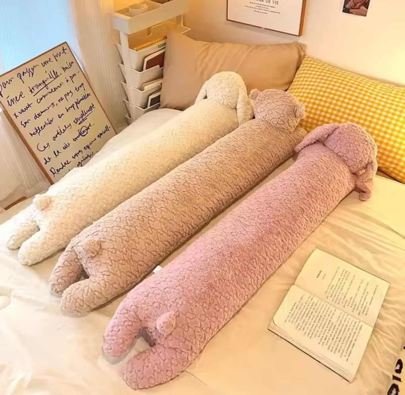 Large Rabbit & Bear Body Pillow