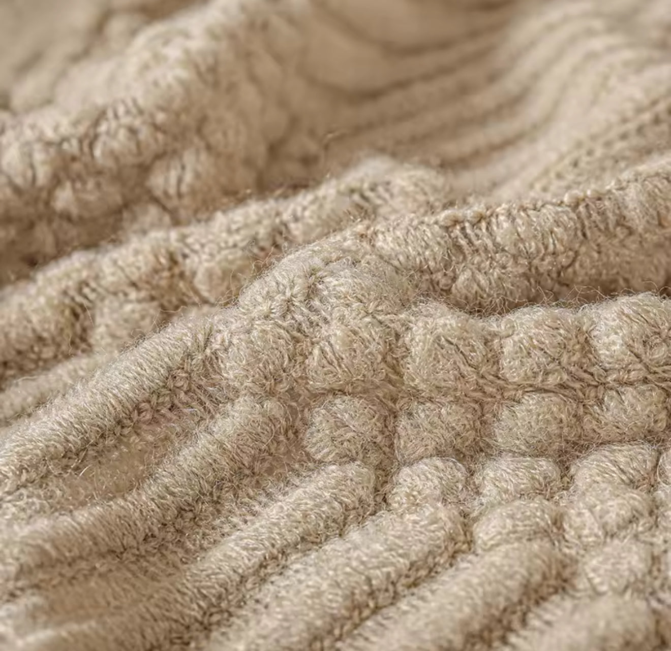 Nordic Knitted Throw Blanket with Tassels