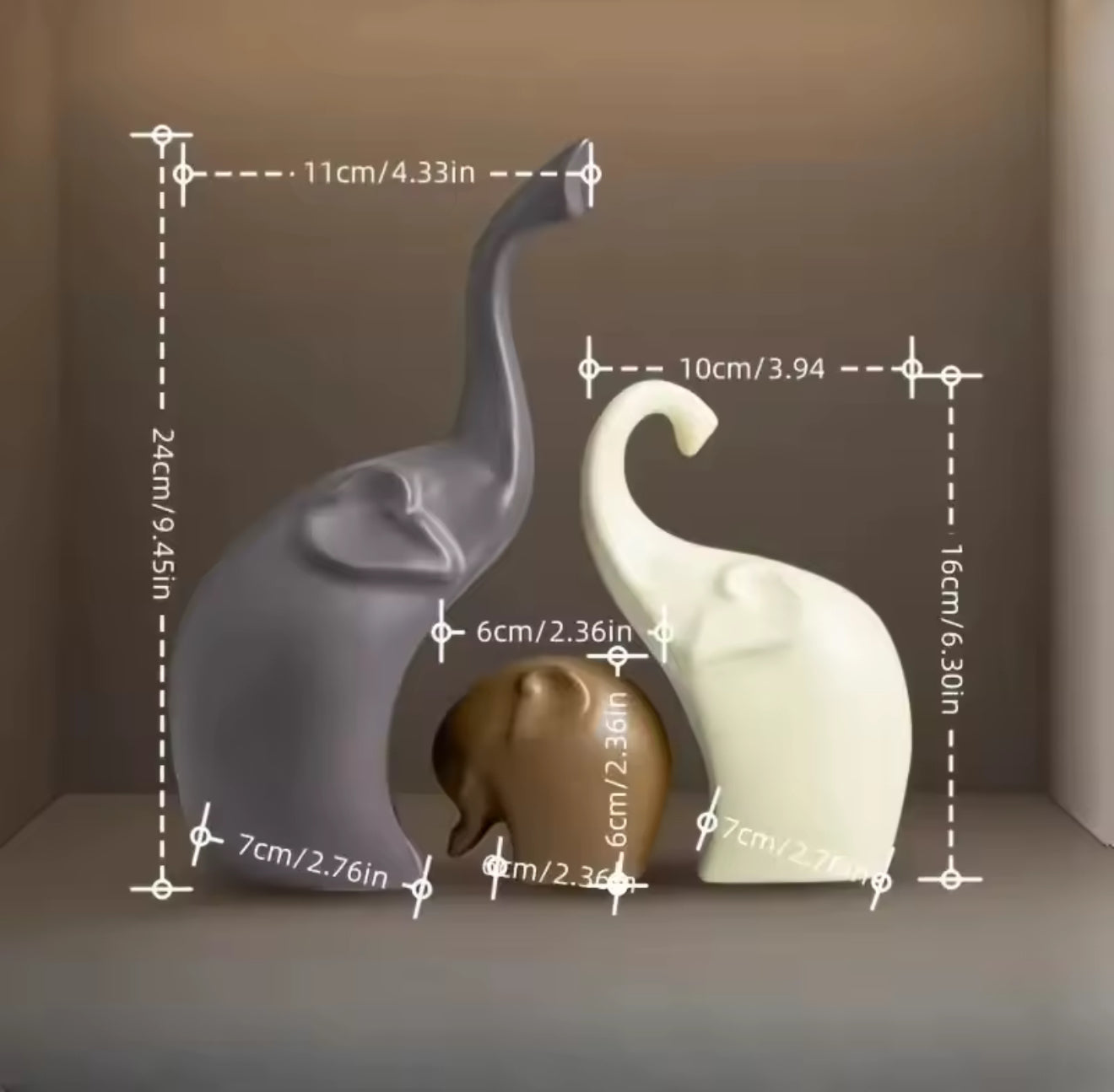 Nordic Elephant Family Sculpture Set