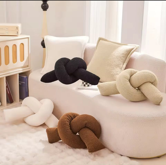 Knotted Plush Long Pillow