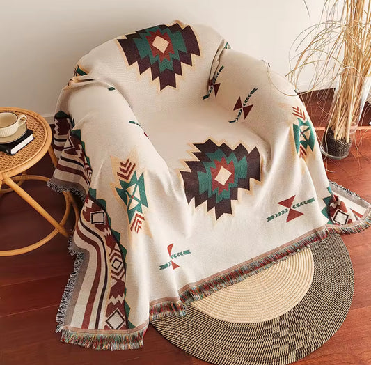 Oversized Aztec Bohemian Throw Blanket